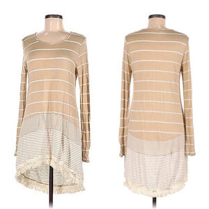 Altar’d State stripp tan dress, size Large